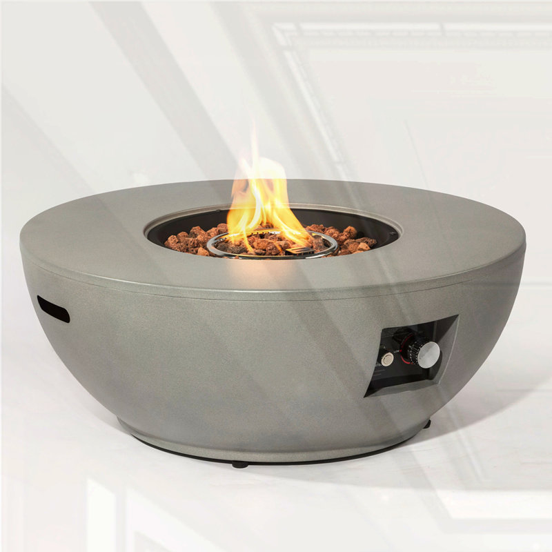 Foyer d'extérieur rond en acier au propane