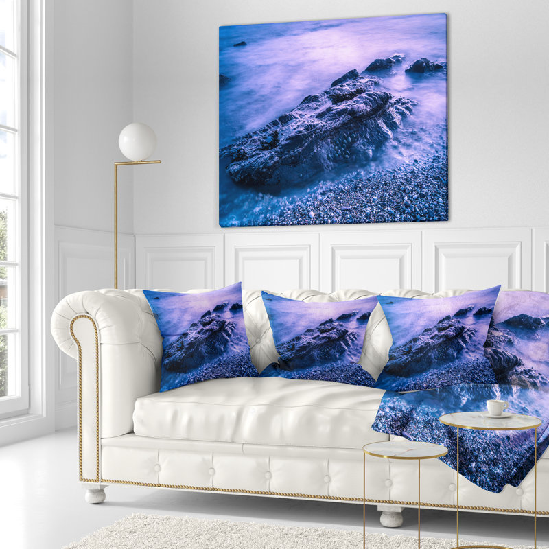 Coussin de mer à ondulation lente seascape, 16 po x 1 po, Coussin décoratif