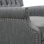 Fauteuil inclinable surdimensionné en tissu à oreilles avec garniture cloutée et coutures capitonnées à boutons pour le salon, la chambre à coucher-131642714