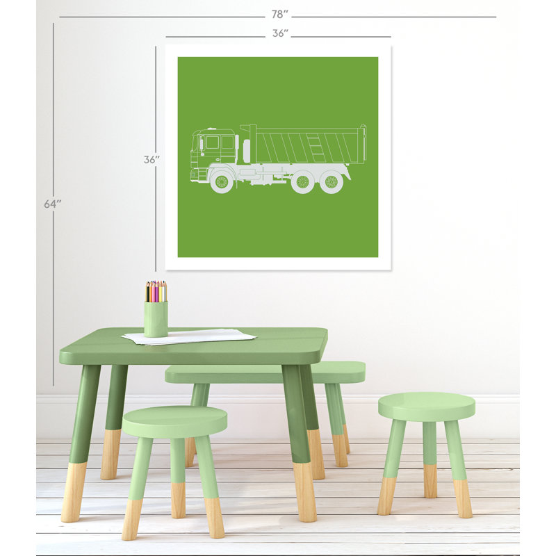 Trucks Trucks 2 Paper Print, 36" H x 36" W x 1" D