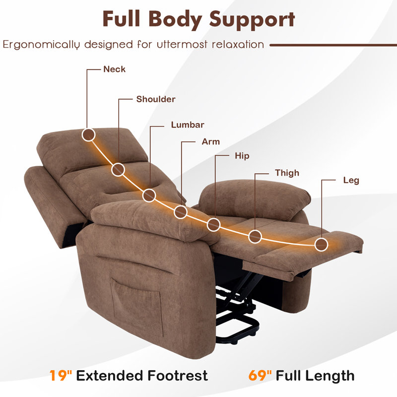 Fauteuil inclinable standard de 32,5 po de largeur Soraya, Brun
