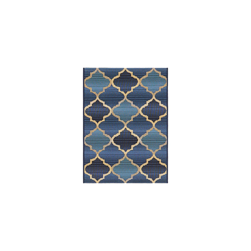 Tapis intérieur / extérieur bleu Alice, Rectangle 2 pi 2 po x 3 pi