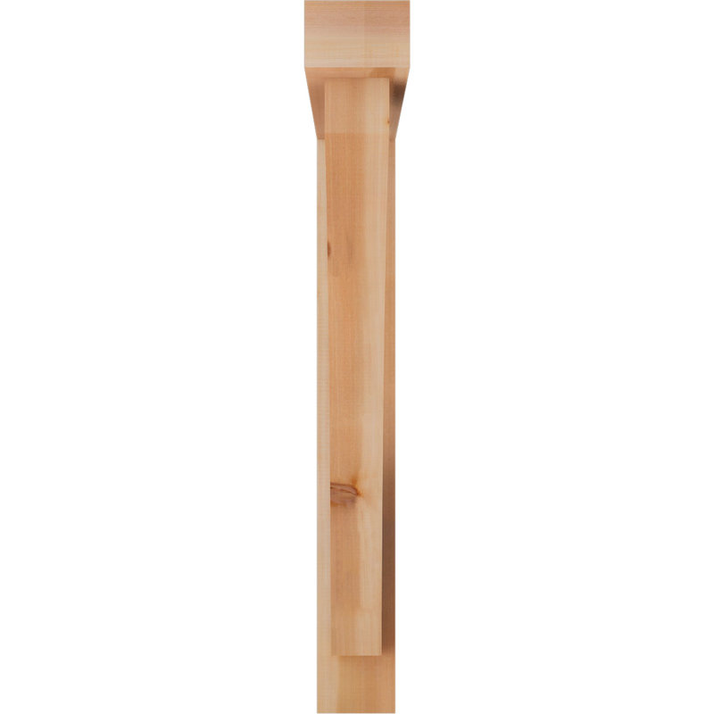 5 1/2"W x 44"D x 44"H Thorton Block Smooth Bracket w/ Offset Brace, Western Red Cedar, 44 x 44