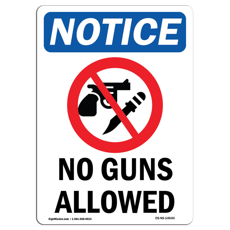 No Guns Allowed Sign