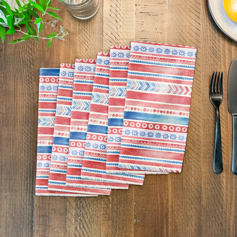 Cotton Geometric Square Napkin