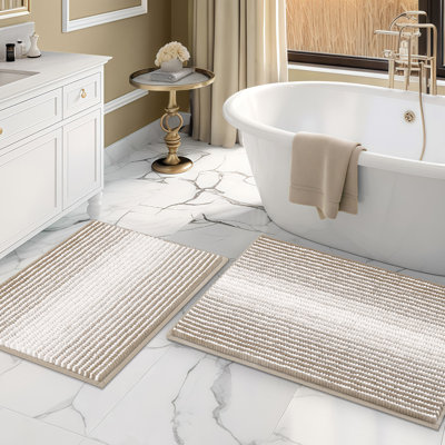 Slip‑Resistant Fluffy Water‑Absorbing Washable Bath Mats