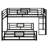 L-Shaped Metal Twin Over Full Size Bunk Bed