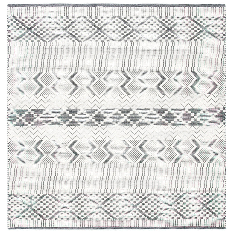 Seman Natura Hand Woven Wool Southwestern Rug, Square 6'