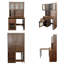 Bureau 68 po pliable en noyer 68 po - 2 portes coulissantes en verre, mur à crochets perforés, profondeur de 13 po lorsqu'il est fermé, 107 lb, petit bureau / poste de beauté
