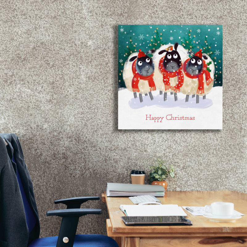  «Happy Sheep Trio» par Elle Media Group, art mural sur toile, 26 po x 26 po