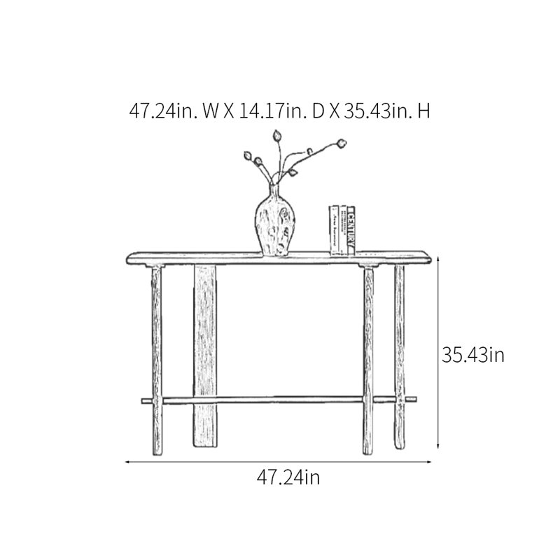 Console rétro minimaliste, H 35,43 po x l 47,24 po x P 14,17 po