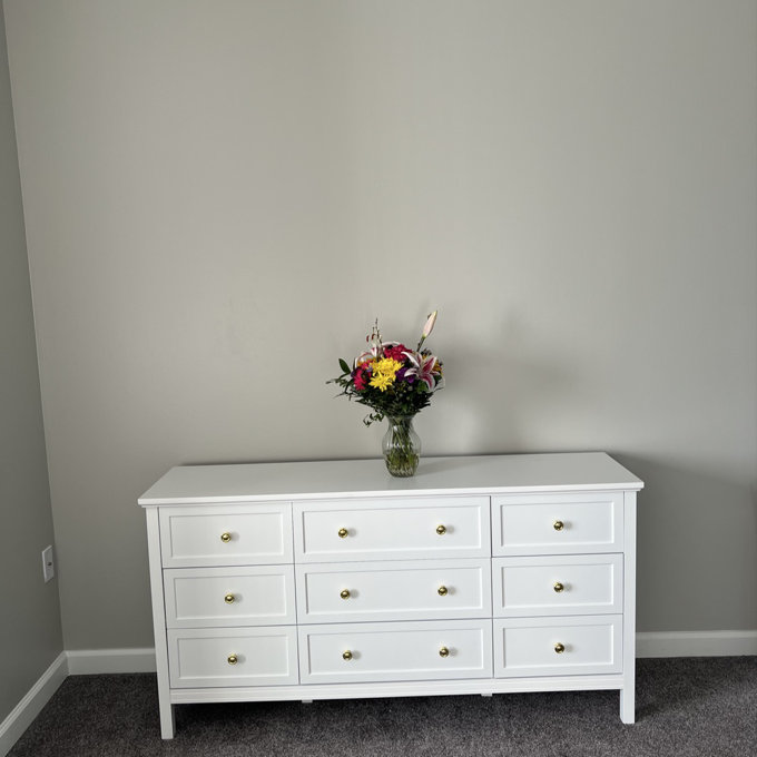 green emerald velvet dress GARVEE White 6 Drawer Dresser main image 1