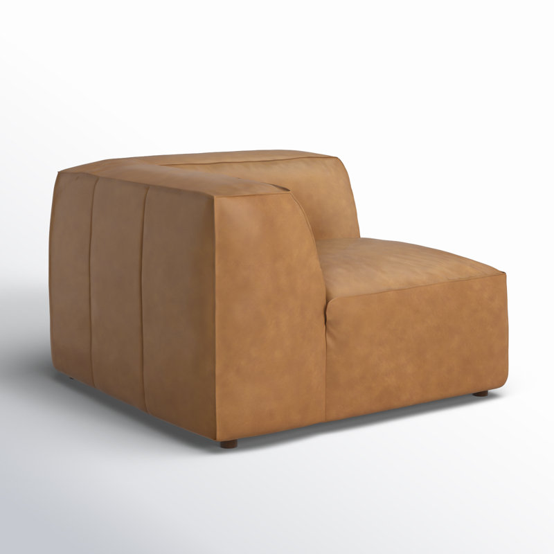 Form Corner Chair Espersso Brown, Tan Top Grain Leather