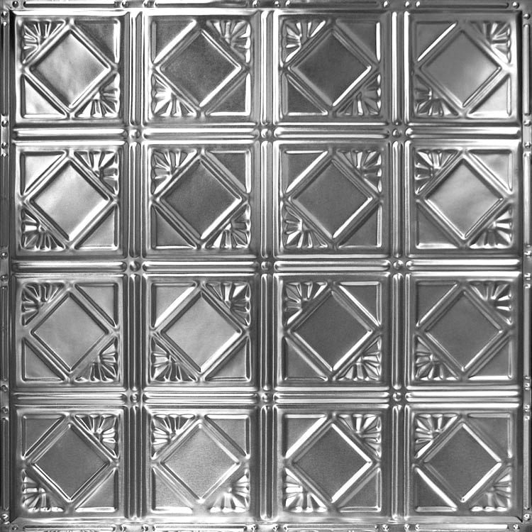 American Tin Ceilings Pattern #19 24 x 24 inch Metal Tin Tiles with Backsplash Kit (Set of 5)