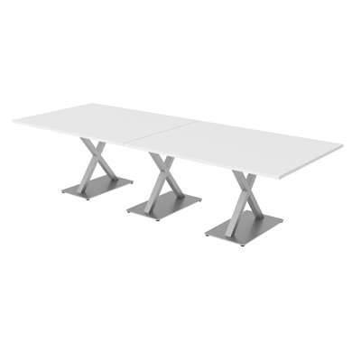 Rectangle Conference Table with Metal X Base