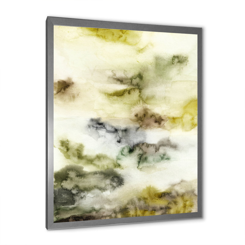 Marbre vert pastel - art mural traditionnel sur toile II, H 44 po x l 34 po x P 1,5 po, Toile avec cadre photo argenté