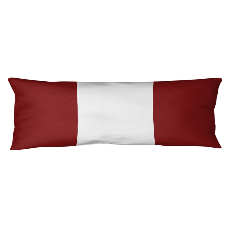 Abel Polyester Medium Pillow, Crimson/White Middle