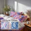 Ensemble de literie moderne 5 pièces - Ensemble de housse de couette et coussin décoratif rose à motif cachemire rose-124289400