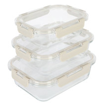 Martha Stewart Hadsell 6-Piece (32.1oz, 22oz, 13.5oz) Round Borosilicate  Glass Storage Container Set w/ Lids