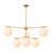 6-Light Opaque White Glass Sphere Tiered Chandelier