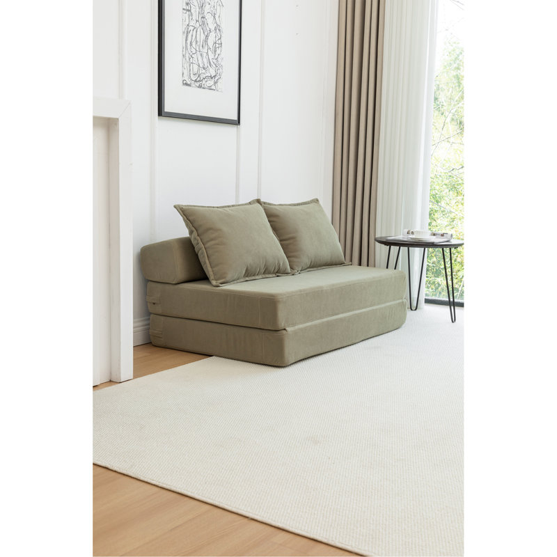 Foldable Sofa Bed Sleeper Lounge Chair With Pillow Floor Mattress Floor Couch With Backrest For Living Room/Dorm/Guest Room/Home Office, Twin