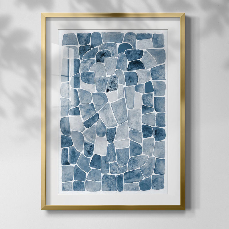 «Hazy Summer I», reproduction encadrée, Blanc, Papier avec cadre doré