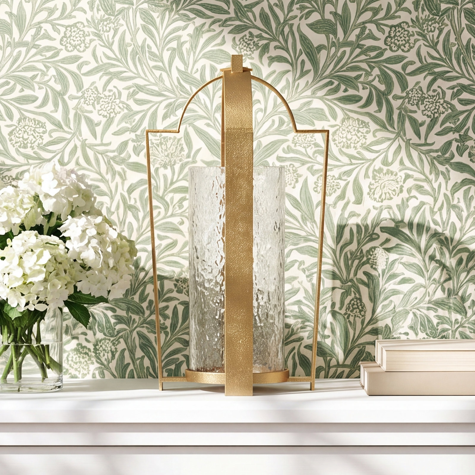 Brass Hurricane Candle Holder