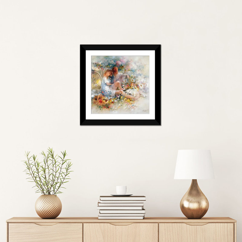 «Trip in Spring», reproduction sur toile, H 24 po x l 24 po x P 1 po, Papier d'art encadré noir, Blanc