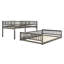 Lit superposé double au-dessus de grand lit double en gris - facile à assembler et à utiliser avec des garde-corps pour ajouter une touche supplémentaire à votre chambre à coucher