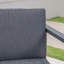 Dark Grey Rust Aluminum 3 Pc Chat - Cushions For Pleasant Patio & Backyard , Acute