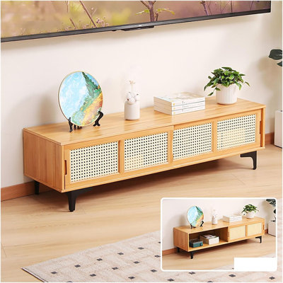 Bamboo TV Stand 2 Doors 47 Inch