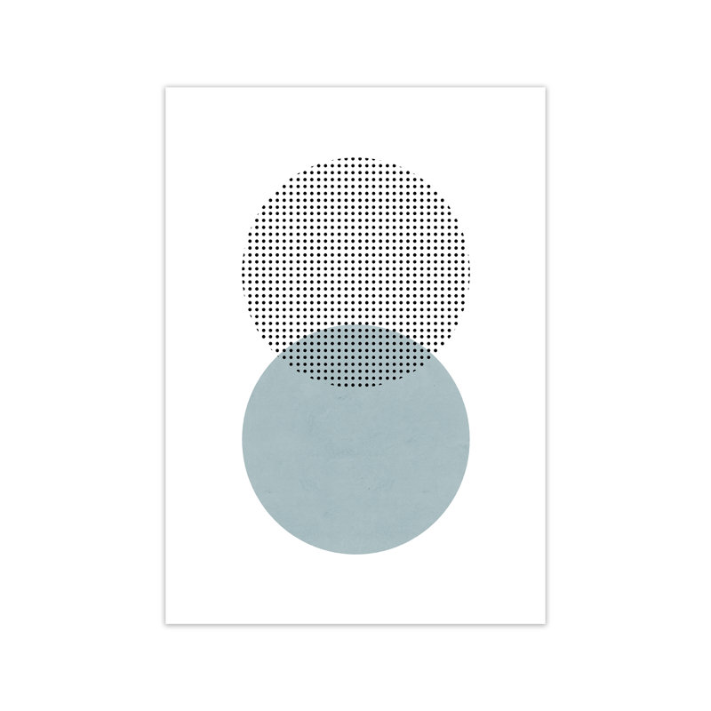 Blue And Black Abstract Circles - Print, No Frame, 84cm H x 59cm W x 1cm D