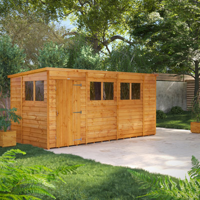 Powersheds Timber Overlap Pent Garden Shed