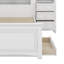 Lit plateforme simple en bois avec armoire verticale et 4 tiroirs de chaque côté-108172057