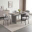 Table de salle à manger rectangulaire en bois Alyria de 70 po avec 4 chaises de salle à manger en cuir bouclé Sherpa-94891976-94891978-94892022