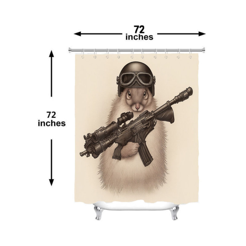 Rideau de salle de bain rétro 72 po x 72 po avec crochets