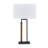 Table Lamp Set Of 2, Curved Wired Bronze Base, White Fabric Shade