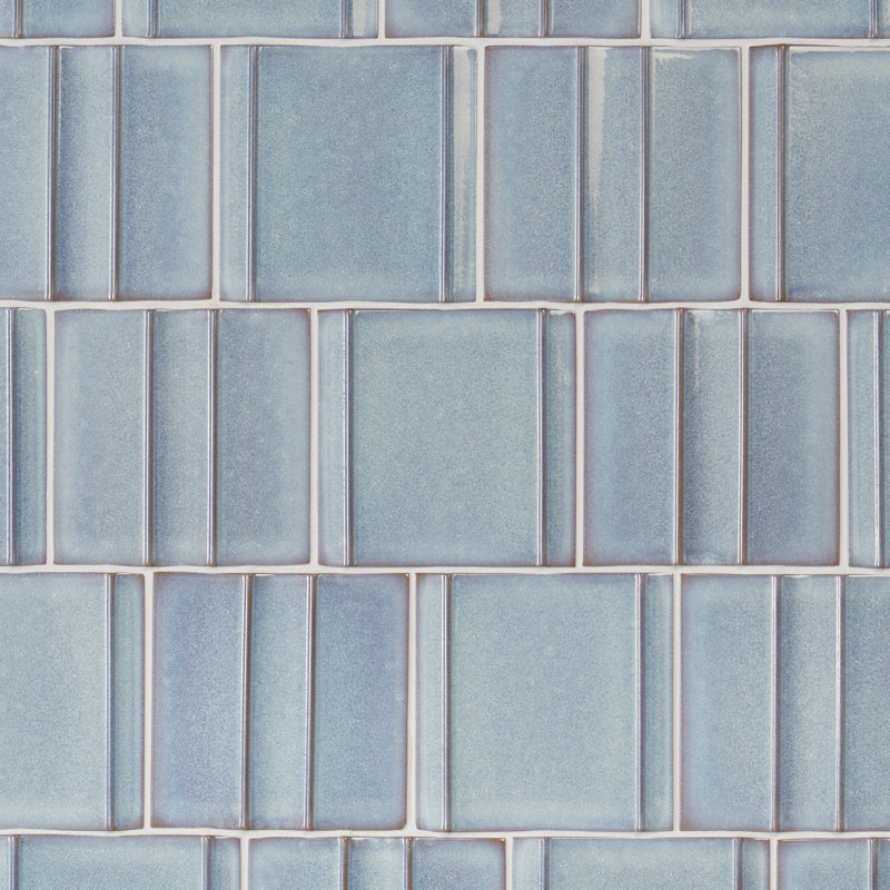 Metaru 5,82 po X 5,82 po Carreau de mur en porcelaine polie 3D (7,74 pieds carrés / caisse), Bleu rivière