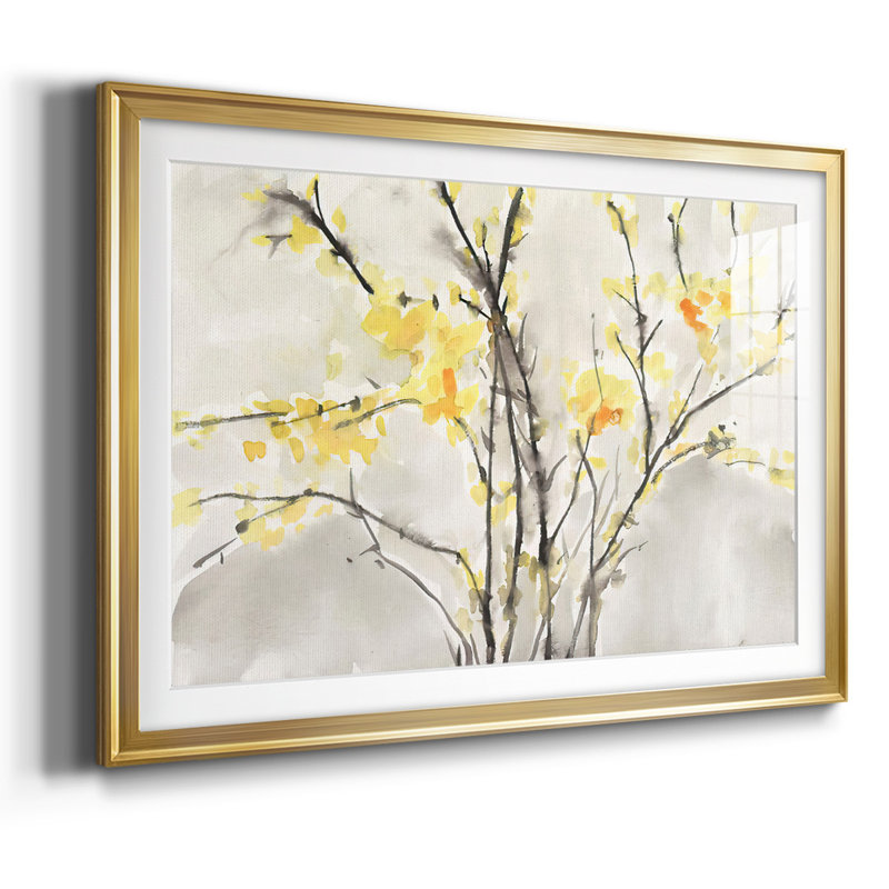 Blissful Elegance I, reproduction d'art encadrée, Or, H 15 po x l 21 po x P 1,5 po
