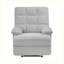 Fauteuils inclinables, fauteuil inclinable moderne en velours gris clair avec dossier capitonné Accoudoirs à plateau-coussin | Structure en bois massif | Gris clair | Velours-1729649206