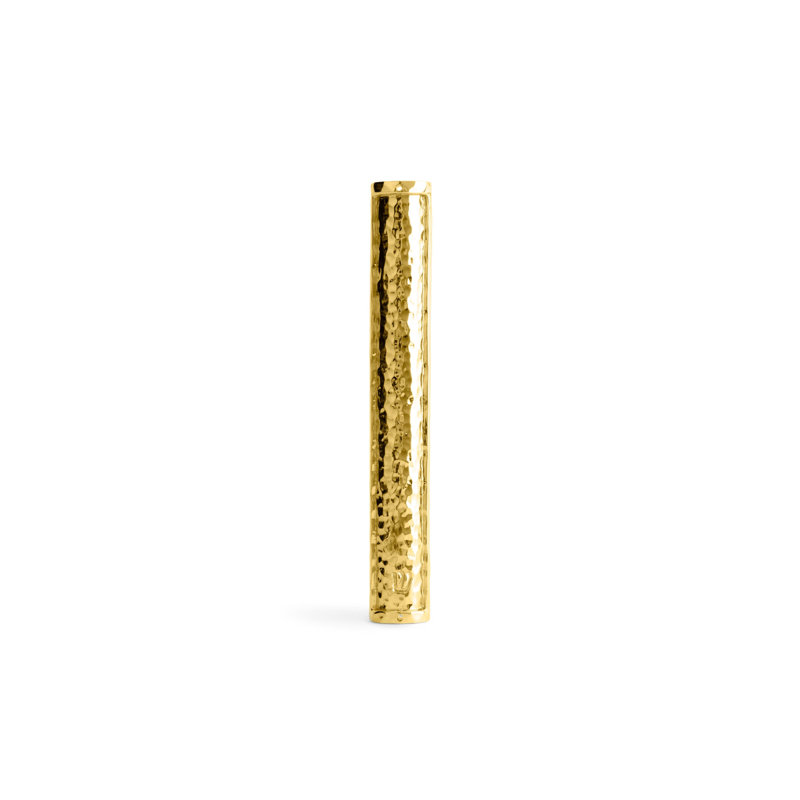 Hammertone Mezuzah, Gold, 6.25" H x 1" W x 1" D