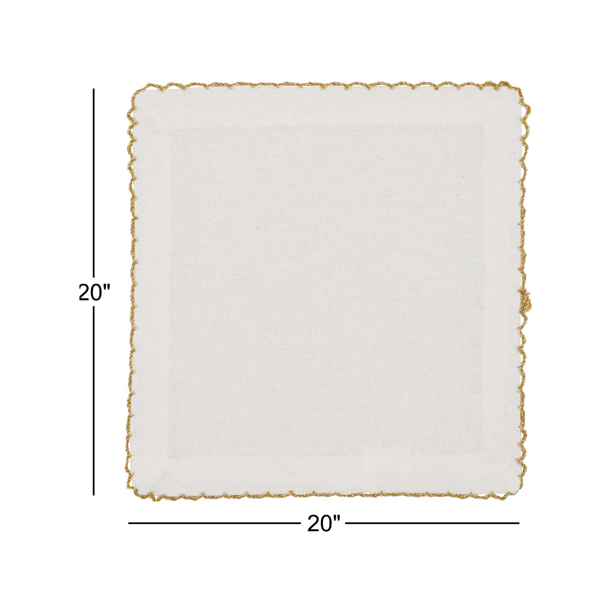 Vessie 20" Cotton Napkin, 20" x 20", Gold