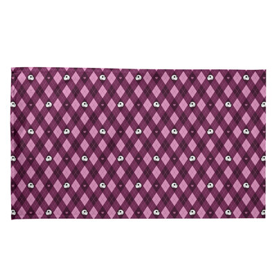 Serviette à thé à motif argyle crânes