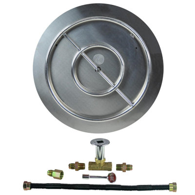 Poêle et anneau de foyer d'extérieur en acier inoxydable avec ensemble de raccordement de première qualité pour le gaz naturel