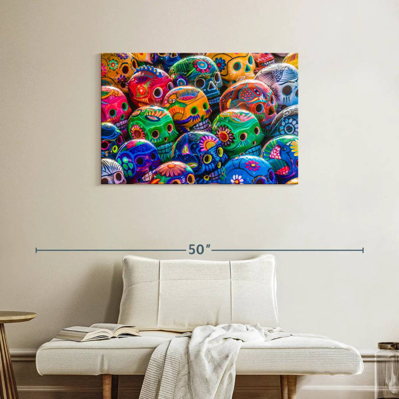 Kerner Mexican Skulls, 24" H x 36" W