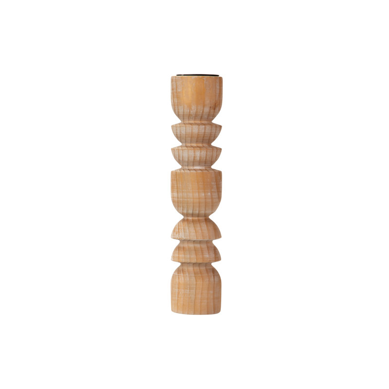 Wood Tabletop Candlestick, Brown