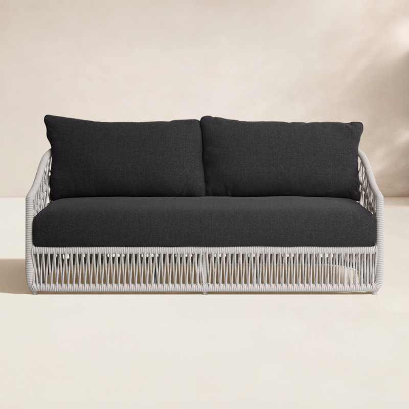 Lucan 78'' Wide Outdoor with SunbCushions, Spectrum Carbon Sunbrella® Plainweave