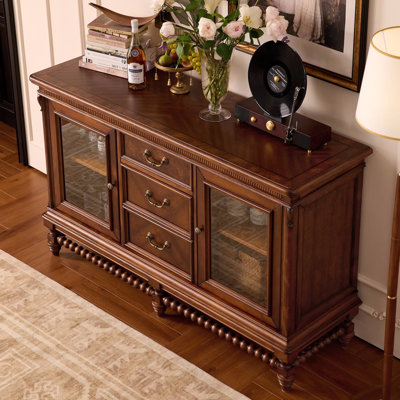 Simple Retro Style Solid Wood Sideboard