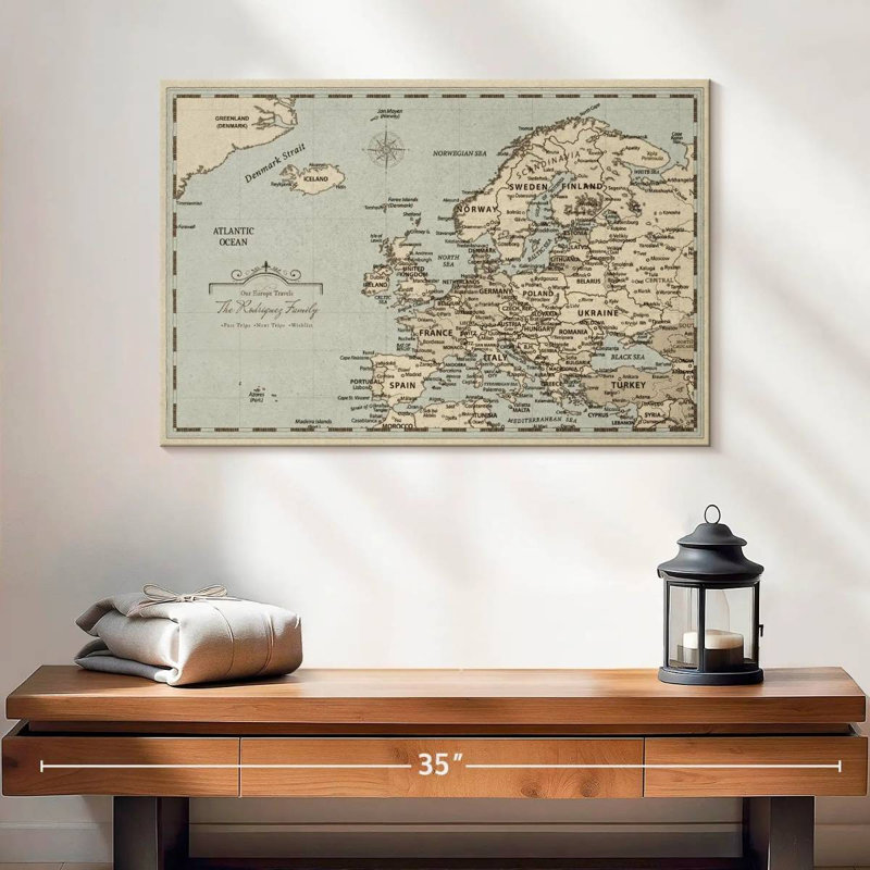 Carte Europe III avec punaise personnalisée, H 16 po x l 24 po, Oui
