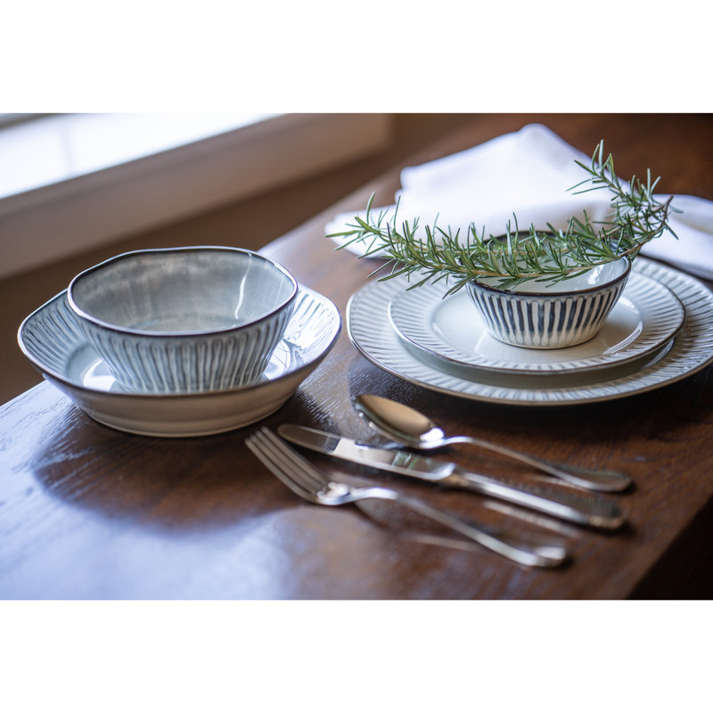 Colonnade 30 oz Off-White Ceramic Pasta Bowls, Set of 4